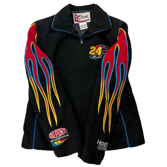 Chase Authentics Mens S Black Jeff Gordon 24 Jacket Flames Henrick Motorsports - Picture 3 of 12